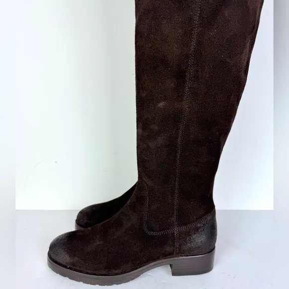 FRYE Chocolate Brown Melissa Over the Knee Suede Boots Size 6 B NEW