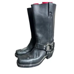 FRYE Harness Women's Size 6.5 Black Leather Pull On Biker Boots
