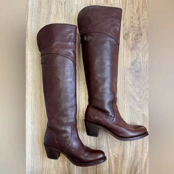 Frye Jane Tall Cuff in Dark Brown Boots Size 7 LNC