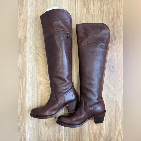 Frye Jane Tall Cuff in Dark Brown Boots Size 7 LNC