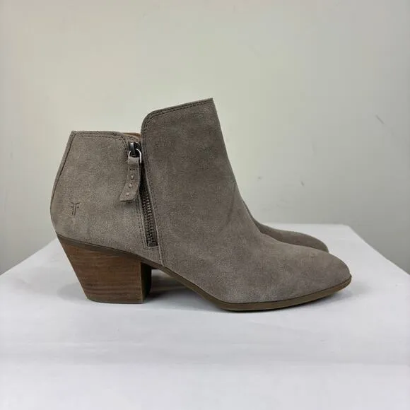 Frye Judith Zip Ankle Bootie Boots Suede Women's 10