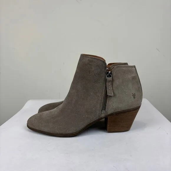 Frye Judith Zip Ankle Bootie Boots Suede Women's 10