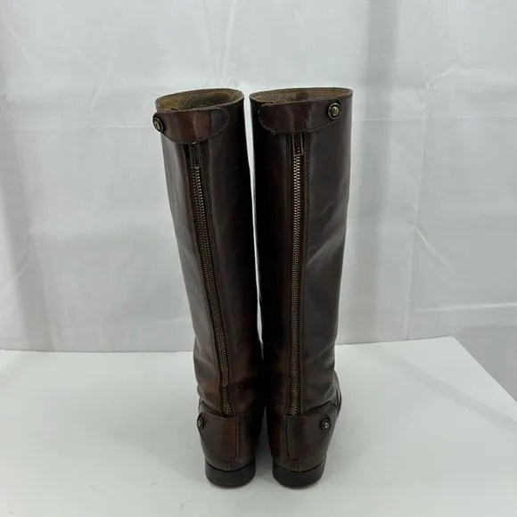 Frye Melissa Brown Leather Button Back Riding Boots Size 9