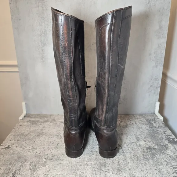 Frye Melissa Riding Lace Up Women’s Size 7 B Brown Leather Boots Euro 37.5 $438