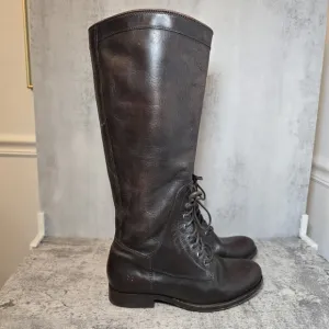 Frye Melissa Riding Lace Up Women’s Size 7 B Brown Leather Boots Euro 37.5 $438