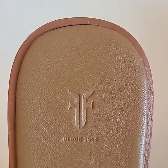 Frye Mira Wave Leather Slide Slip On Two Strap Sandals Pink Orange Size 7.5