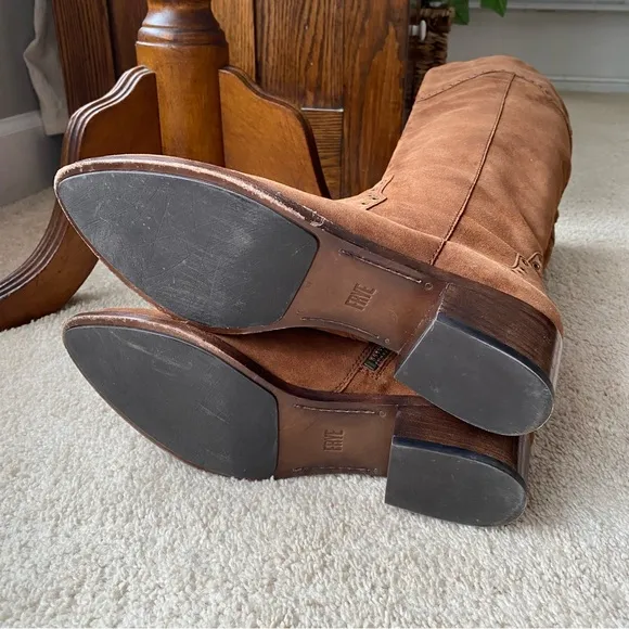Frye Ray Grommet Brown Suede Women's Boots 9.5 NWOT