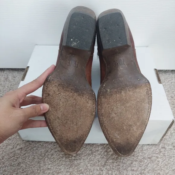 Frye Sacha Moto Shootie Western Leather Booties Women's Size 7