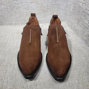 Frye Sacha Moto Shootie Womens Size 6.5B Brown Suede Side Zip Bootie Boots