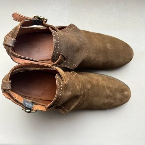 Frye Shootie Bootie Chestnut Brown Suede Meghan Ankle Boots Women’s Size 9