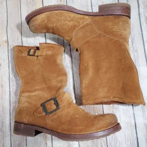 Frye Veronica Shortie Cognac oiled suede boots 8.5