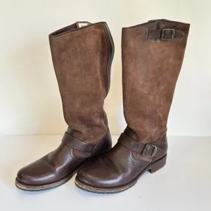 Frye Veronica Slouchy Suede Boots Brown Size 10