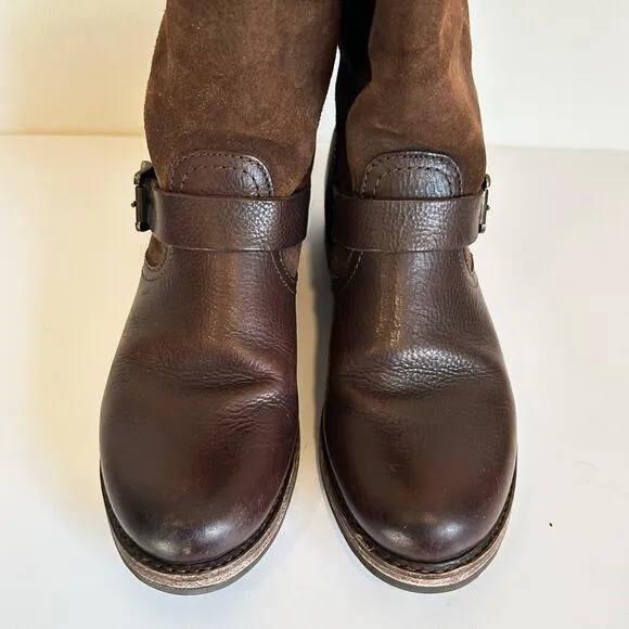 Frye Veronica Slouchy Suede Boots Brown Size 10