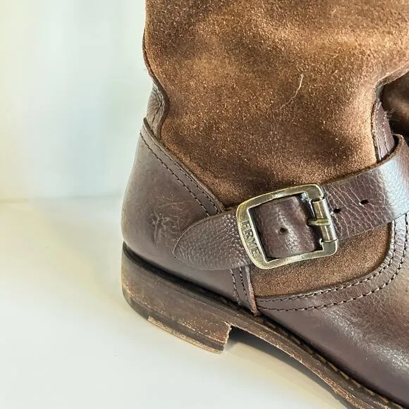 Frye Veronica Slouchy Suede Boots Brown Size 10