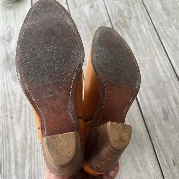 Frye Women’s Cowboy Boots Size 8 – Vintage Tan Leather Western Boots