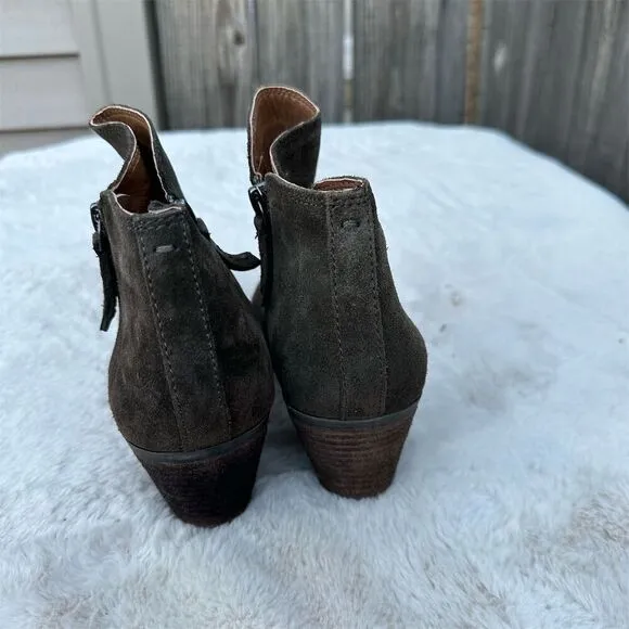 Frye Women's Judith Brown Suede Ankle Booties Size 8.5 Casual Zip