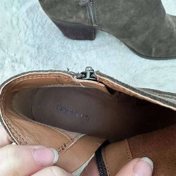 Frye Women's Judith Brown Suede Ankle Booties Size 8.5 Casual Zip