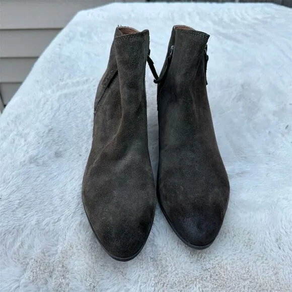 Frye Women's Judith Brown Suede Ankle Booties Size 8.5 Casual Zip