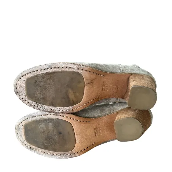 Frye Women's Naomi Pickstitch Ash Suede Shooties Ankle Boots Size 7
