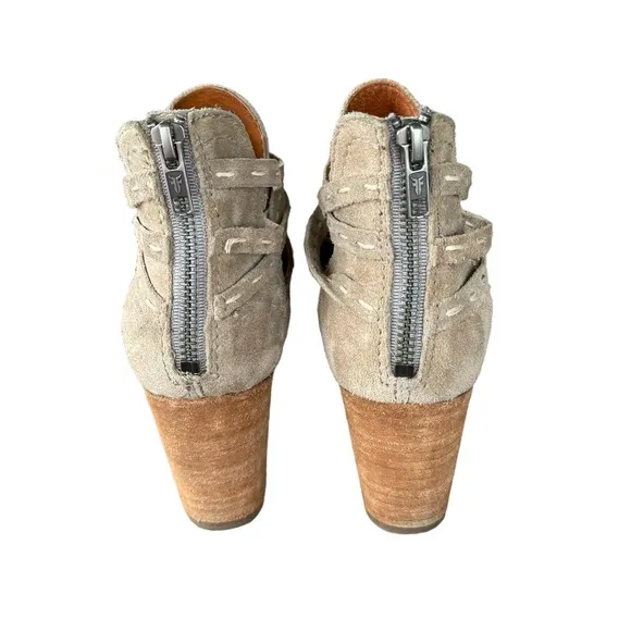 Frye Women's Naomi Pickstitch Ash Suede Shooties Ankle Boots Size 7