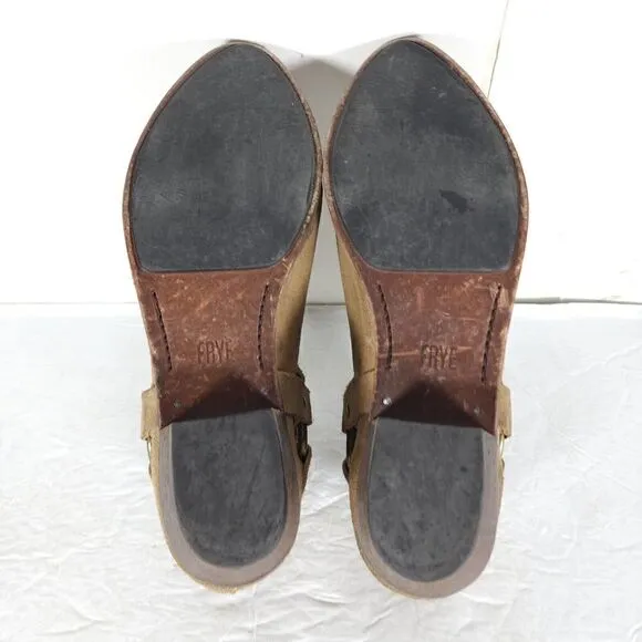Frye Women's Ray Harness US 7M Brown Suede Back Zip Ankle Booties Boots