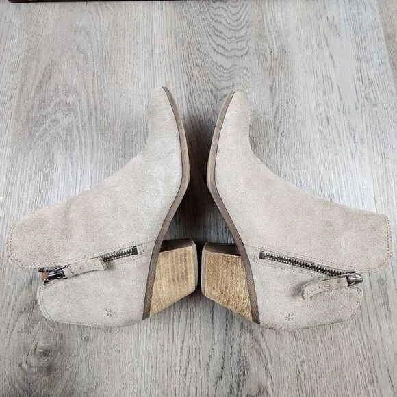 Frye Judith Ash Suede Double Zip Ankle Boots size 8