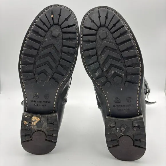 G-Star Raw Leather Biker Moto Moc Toe Boots Men's 11