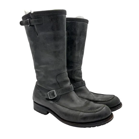 G-Star Raw Leather Biker Moto Moc Toe Boots Men's 11