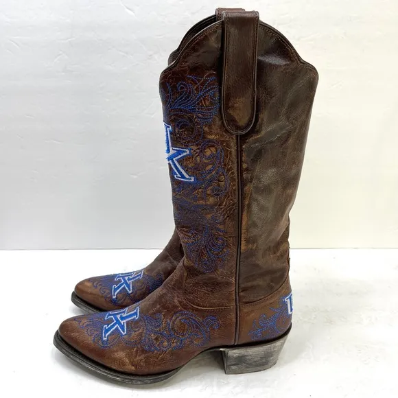 GAMEDAY BOOTS University Of Kentucky Wildcats NEW Size 6.5 Brown Cowboy Boots