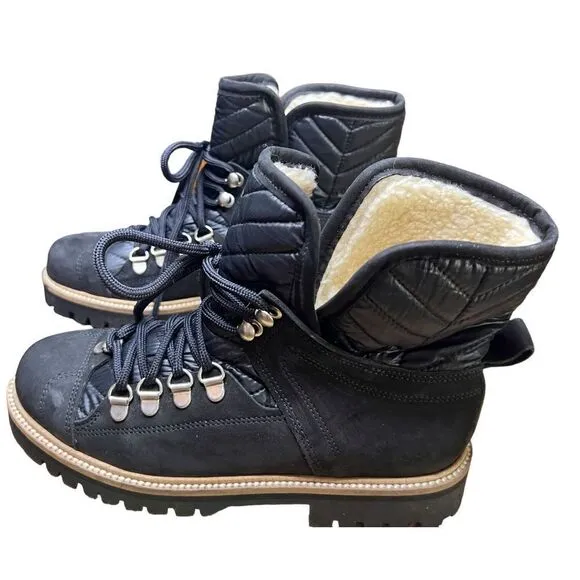 Ganni Black Walking Boot with Sherpa Lining NWOB Size 36