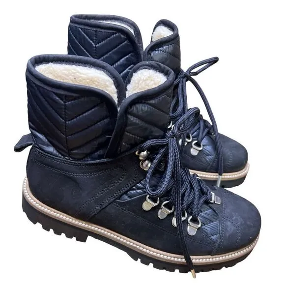 Ganni Black Walking Boot with Sherpa Lining NWOB Size 36