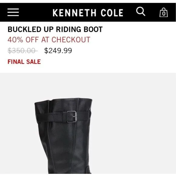 Gentle Souls by Kenneth Cole Women's Buckled Up Riding Boot Black Leather Moto B