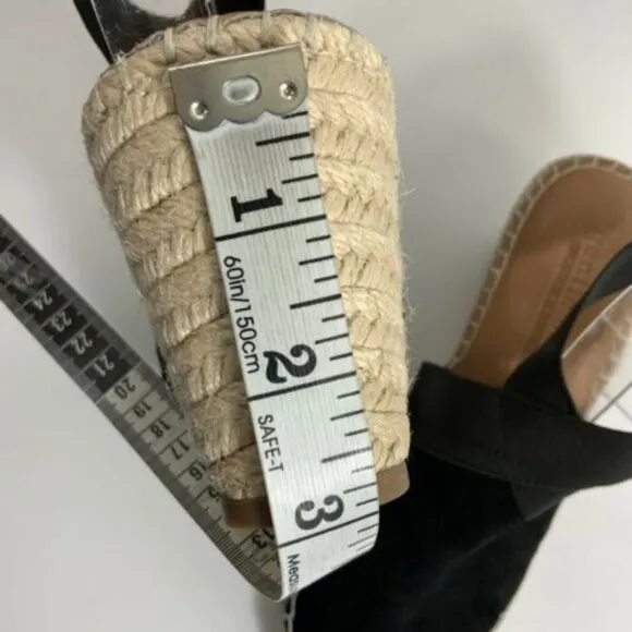 Gentle Souls Sandals Women Size 9.5M Black Espadrille Colleen Open-toe Wedge