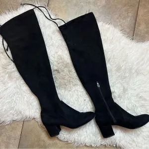 Gianni Bini Stretch Knee High Black fall &amp; winter suede style Boots 6.5
