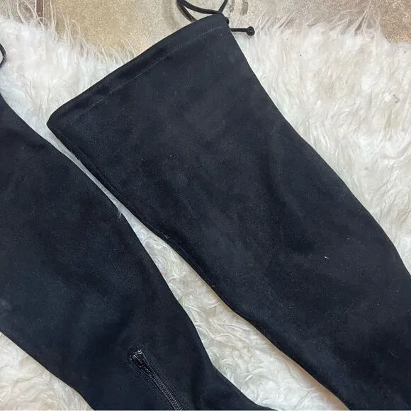 Gianni Bini Stretch Knee High Black fall &amp; winter suede style Boots 6.5