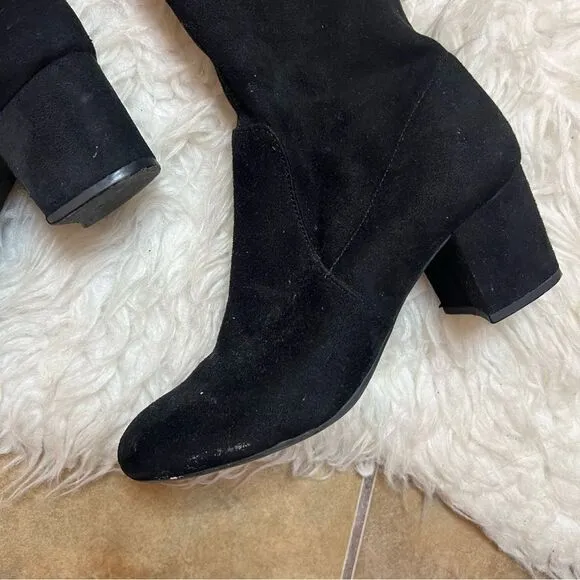 Gianni Bini Stretch Knee High Black fall &amp; winter suede style Boots 6.5