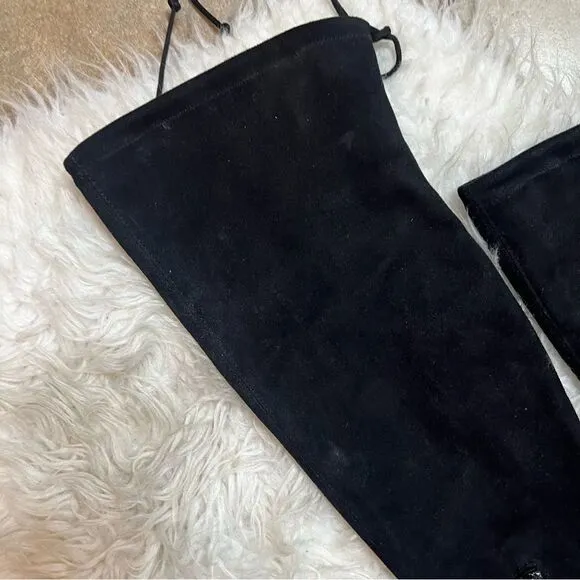 Gianni Bini Stretch Knee High Black fall &amp; winter suede style Boots 6.5