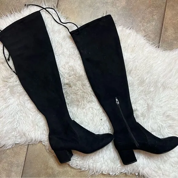 Gianni Bini Stretch Knee High Black fall &amp; winter suede style Boots 6.5