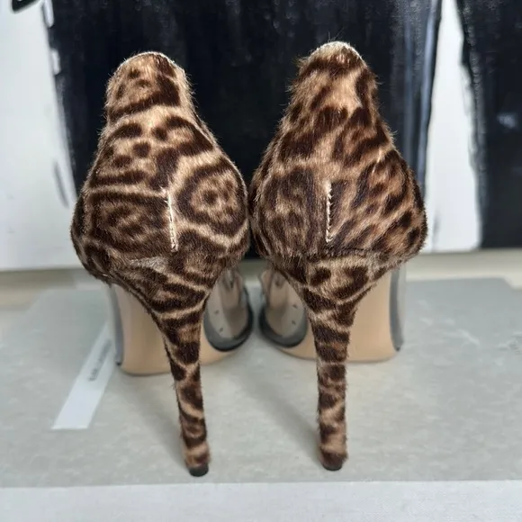 Gianvito Rossi Leopard Print and Clear Women's Heels