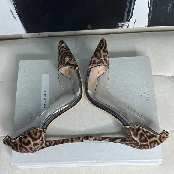 Gianvito Rossi Leopard Print and Clear Women's Heels