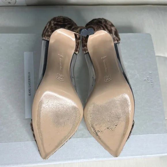 Gianvito Rossi Leopard Print and Clear Women's Heels