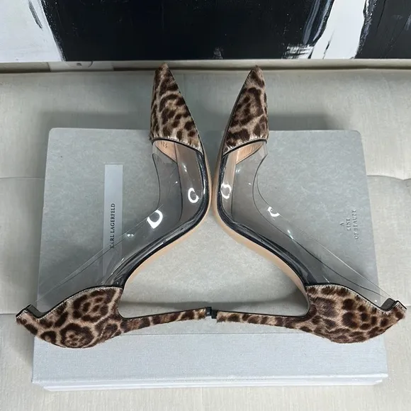 Gianvito Rossi Leopard Print and Clear Women's Heels