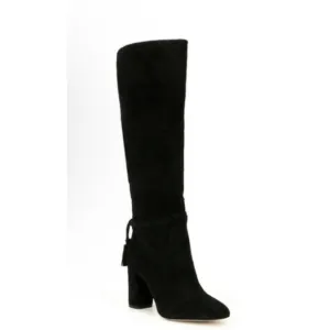 Gibson Latimer Kyra Suede Knee High Tassel Boots In Black