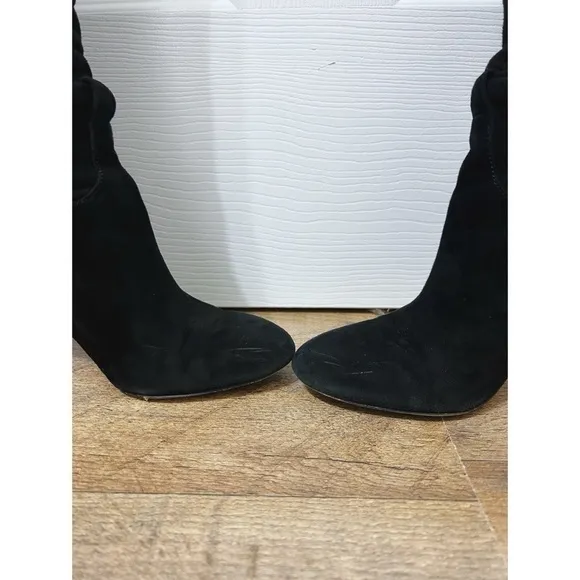 Gibson Latimer Kyra Suede Knee High Tassel Boots In Black