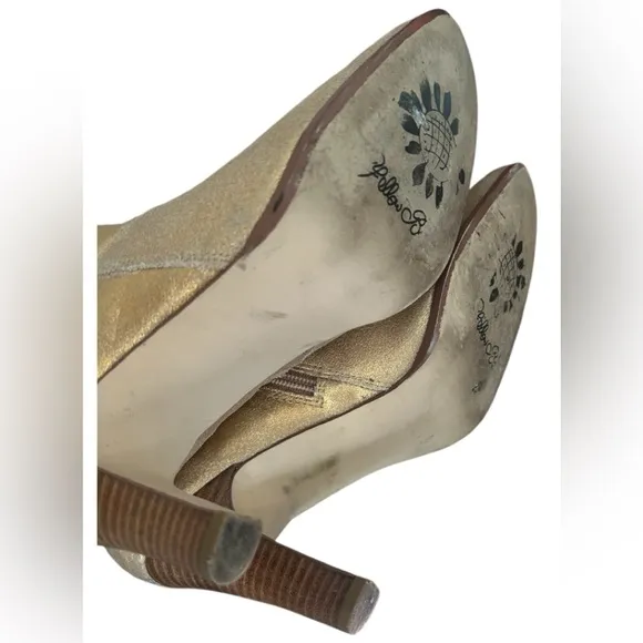 Gold Leather Butterfly Boots