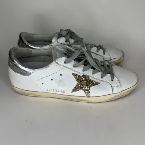 Golden Goose Women's White and Silver casual Sneakers Sz 41 US 10 skateboarding