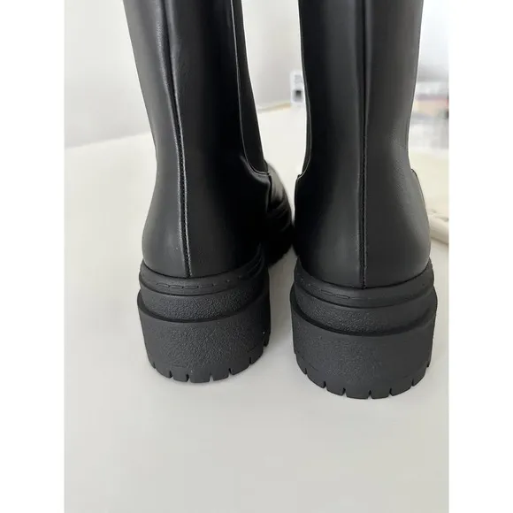 Good American Black Leather Chelsea Boot Womens SIZE 9.5 NEW
