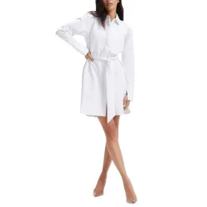 Good American Committed To Fit Poplin Belted Shirt Dress White Womens Size 3 NWT