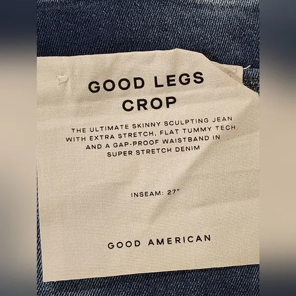 Good American Good Legs Crop Sculpting High Rise Stretch Casual Size 20 NEW