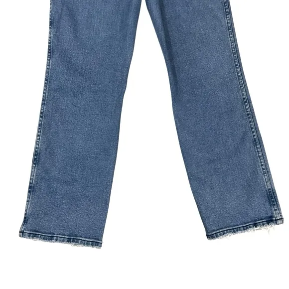 Good American Raw Hem Straight Jeans Size 8/29 Style GCSNF602T BLUE858